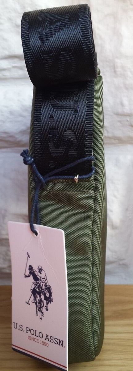 BNWT, POLO 'OLIVER' GREEN POLYESTER/PU LOGO CROSS BODY