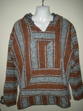  1224 Mexican Poncho Baja Hoodie Surfer Skater Drug Rug Pullover Mexico Franks M