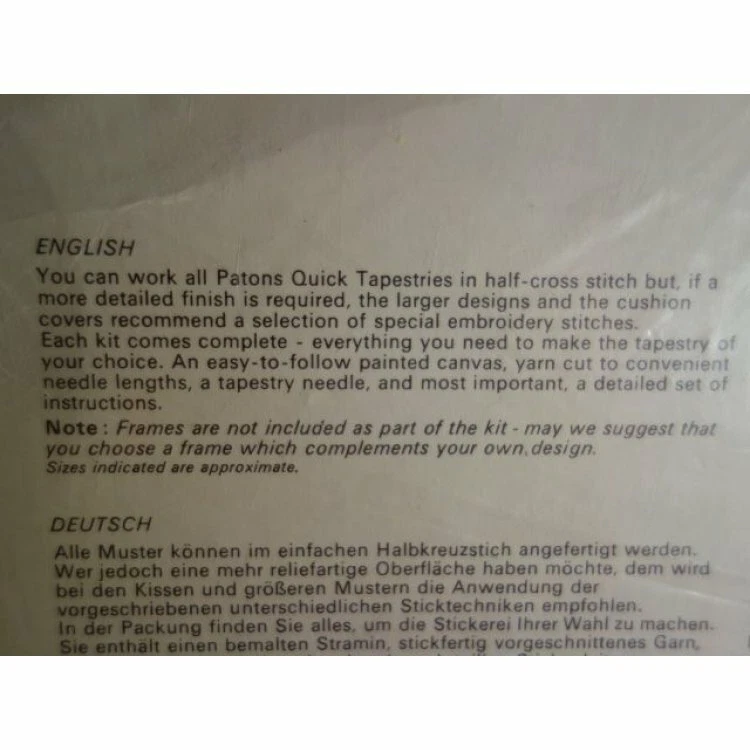 Kit de tapiz rápido PATONS, girasoles .12" x 20" x 3", sin usar y EXTREMADAMENTE RARO Foto 4 de 4