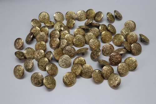 WWII US Army Brass Overcoat Button Rex Product 1 1/8"=28 mm=45L Pair B4103 - Picture 3 of 4