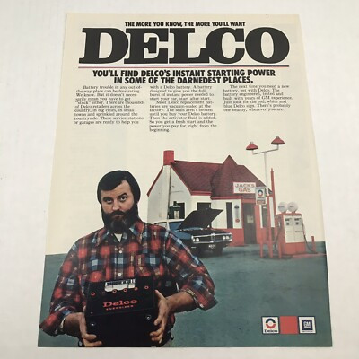 #ad Vtg 1973 Print Ad Delco Battery Gas Station Advertising Art $9.99
