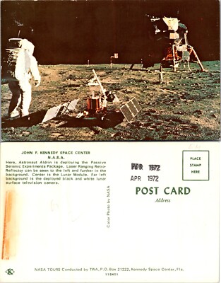 Apollo Astronaut Lunar Module Moon Surface NASA Postcard