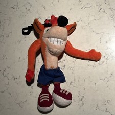 RARE ReSaurus 1998 Crash Bandicoot Plush Bean Bag Keyclip - Soft Toy Beanie