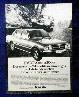 Toyota Corona 2000 originale Werbung aus 1976, ganzseitig 