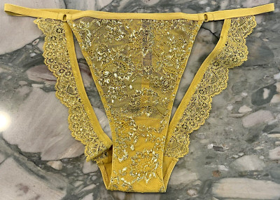 NEW Victoria Secret Very Sexy Lace Cutout String Bikini - Banana Chip ...