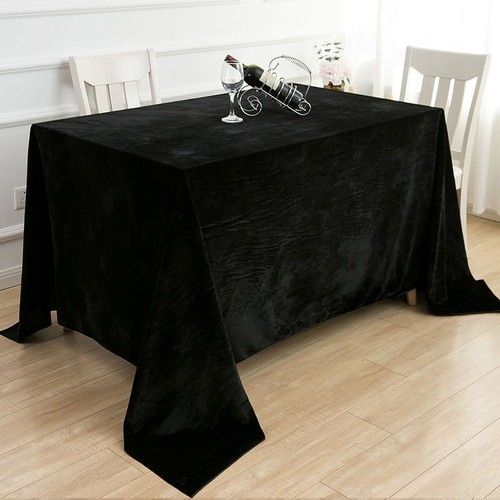 Velvet Tablecloth Rectangle Solid Table Cloth for Weddings Banquets - Picture 10 of 24