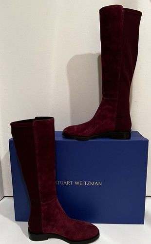 Stuart Weitzman Greer City Cabernet Bordeaux Suede Knee High 5050 Boots 5.5 New - Picture 6 of 11