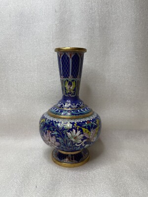 Rare Zi Jin Cheng Chinese Partitioned Enamel Brass Vase 6.25 | eBay