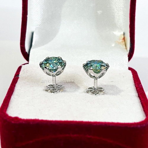5CT Azul Oscuro Creado en Laboratorio Diamond Pendientes VVS1 Certificado Bodas - Imagen 5 de 7