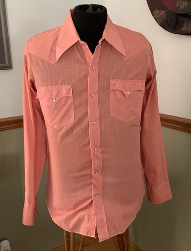 Tall in the Saddle Vintage Pearl Snap long sleeved Western shirt 15.5 35