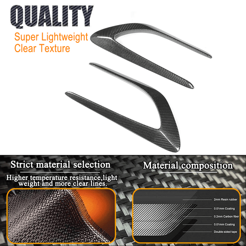REAL Carbon Front Side Fender Fin Vents For Mercedes Benz C205 C63 AMG 2015-2021 - Picture 7 of 9