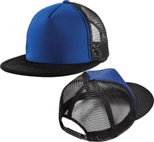 Mens Flat Bill Snapback Trucker Cap High Profile Mesh Back Hat Many Options NEW!