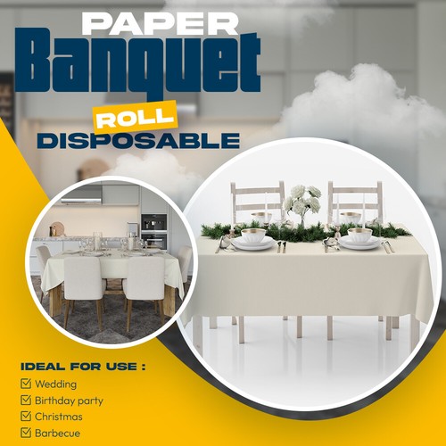 Colored Paper Banquet Roll Disposable Table Cover Banqueting Roll - All Sizes - Picture 42 of 79