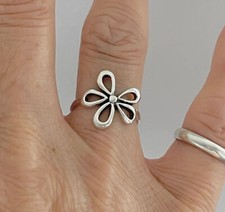925 Sterling Silver Flower Ring, Boho Ring, Statement Ring Beautiful Silver Ring
