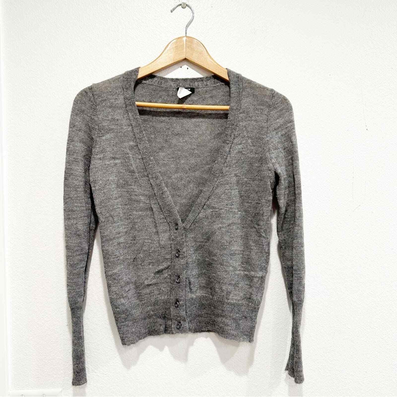 J. Crew Gray Button Front Cardigan Sweater Alpaca… - image 1