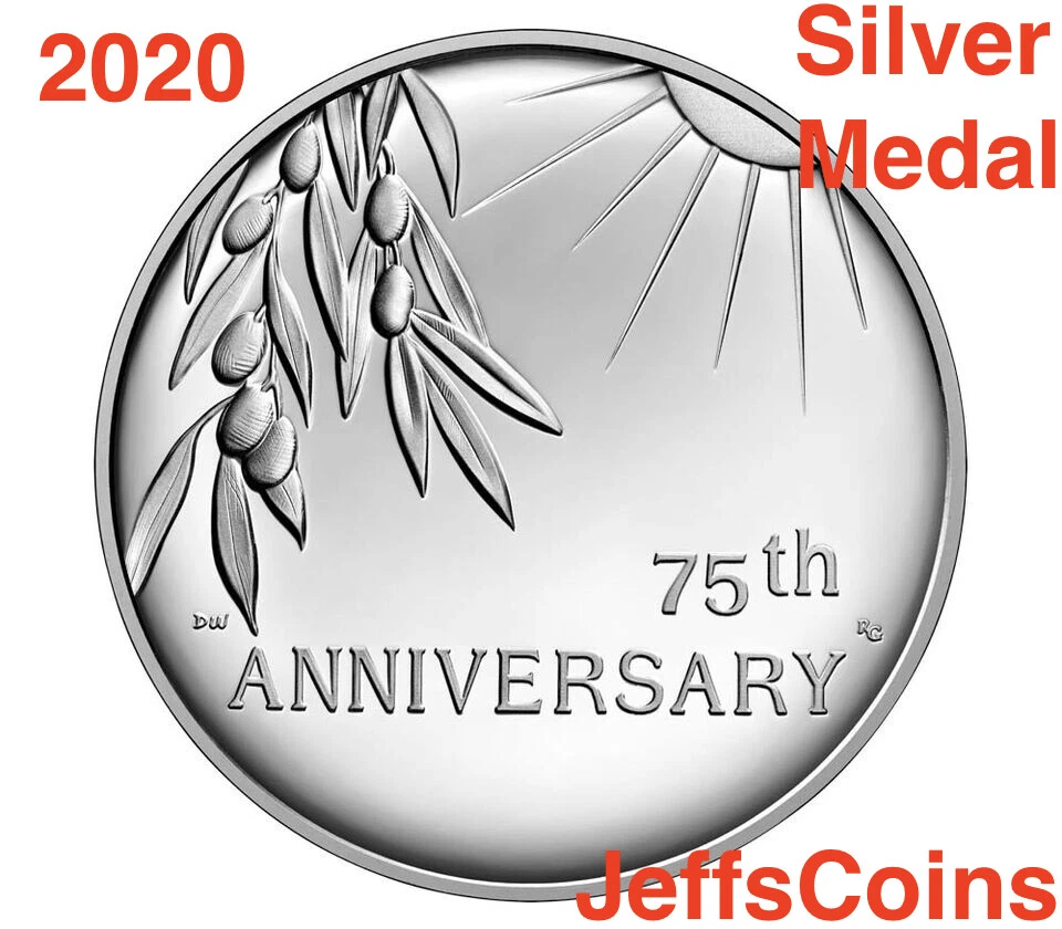 2020 P Mint End of World War II 75th 1 oz .999 Silver Medal Eagle 1945 20XH Rare - Image 4 of 4
