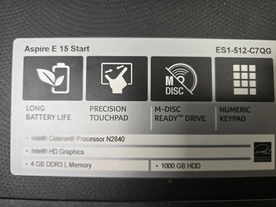 ordinateur portable 15" Acer Aspire ES1-512-C7QG - Photo 3/3