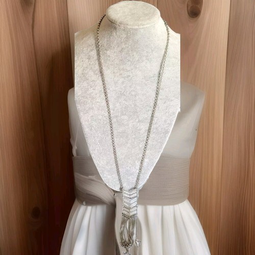 Encantador collar Charlie llamativo - cadena con flecos tono plata, 28 pulgadas - Imagen 4 de 11