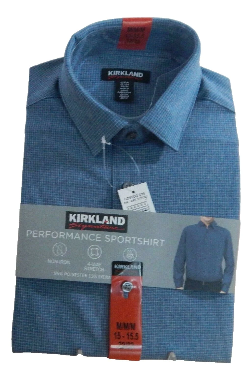 Camisas de vestir de poliéster Kirkland Signature para hombres