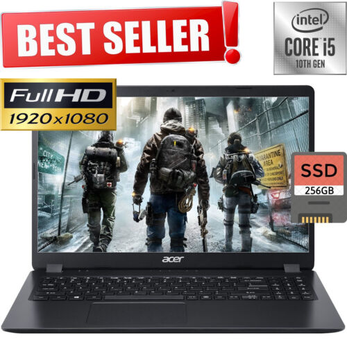 ACER 15.6" Full-HD 3.60GHz Intel Core i5-1035G1 8GB Ram 256GB SSD Drive Laptop - Afbeelding 1 van 11