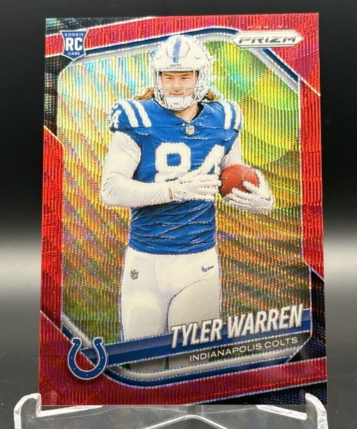 Tyler Warren RC 2025 Panini Prizm Red Wave Prizm 65/149 Colts Rookie