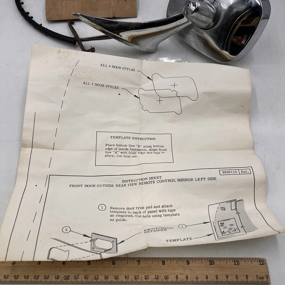 20 世纪 70 年代老式雪佛兰雪佛兰左发球杆 CHROME 遥控镜 GM — 第 4/4 张图片