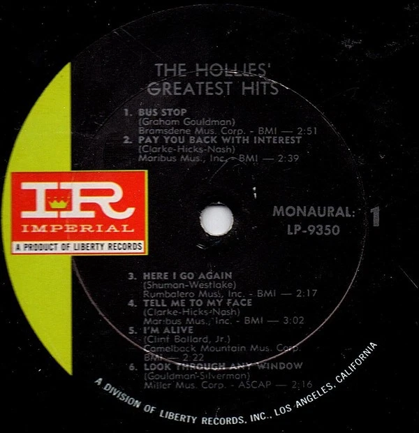 The Hollies - The Hollies' Greatest Hits (LP, Comp, Mono) (Very Good Plus (VG+)) - Image 3 of 4
