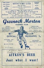 RARE Greenock Morton v Clyde Scottish Cup 2nd Round 19th February 1949 at Ibrox