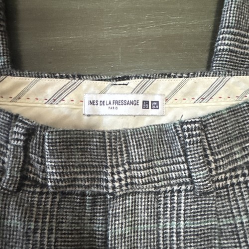 Uniqlo x Ines De La Fressange Trouser Pants Womens Sz 6 Wool Houndstooth Tweed - Picture 6 of 9