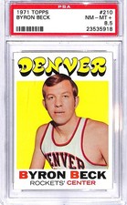 1971 Topps #210 Byron Beck RC Rookie Card Denver Rockets Basketball PSA 8.5