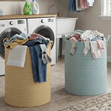 Laundry Basket Folding Bin Bag Hamper With Lid Dirty Washing Clothes Storage