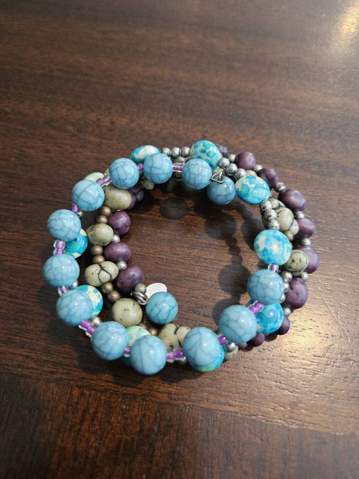 Chicos Multi Stone Wrap Bracelet Multi Colored Pu… - image 2