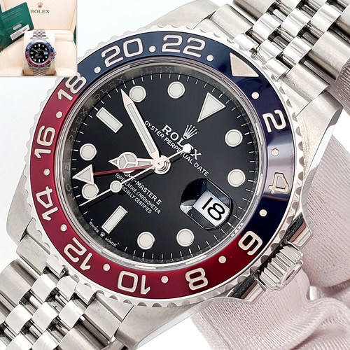 2020 Rolex GMT-Master II 40mm Pepsi Red/Blue Steel Jubilee 126710BLRO Box Papers