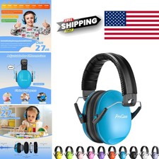 Noise Cancelling Headphones for Kids Blue Adjustable Headband Hearing Protection
