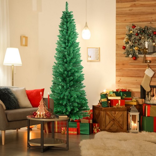 Schmaler Bleistift Weihnachtsbaum mit LED-Leuchten künstlich buschig Weihnachten Wohndeko USA - Bild 6 von 22