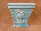 Vintage NM Nelson McCoy Pottery Aqua Gloss Square Gazelle Palm Tree Planter 5 ¼" — photo 1