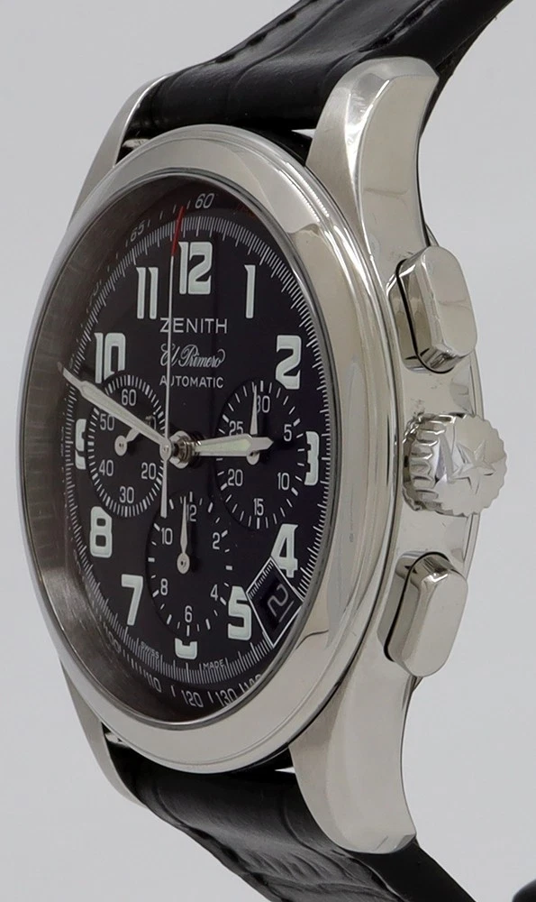 Zenith ref 03.0510.400 Steel Auto 40mm Black Dial El Primero Class Sport Chrono