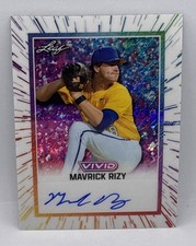 2025 Leaf Vivid Baseball Maverick Rizy White Auto 1/5