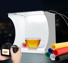 Studio Fotografico Portatile Light Box LED 6 Sfondi Tenda Pieghevole Kit Foto
