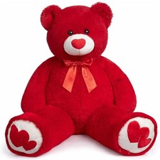 Giant Teddy Bear 4ft Stuffed Animal Large Bear Plush with Heart 48 inch Red
