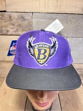 Vintage Baltimore Ravens Plain Logo Snapback Logo 7 90s NWT 
