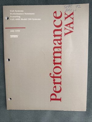 #ad #ad VAX Systems Performance Summary July 1990 Digital $25.00