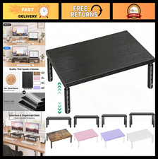 Adjustable Monitor Stand Riser, Laptop Desk Organizer, Office Accessories, Black