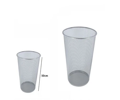 Porta Ombrelli Cesto Cestino In Metallo Traforato Casa Colore Argento 50 Cm - Immagine 4 di 4