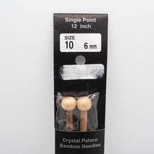Crystal Palace Bamboo Single Point Knitting Needles 12 Inch US Size 10 6mm