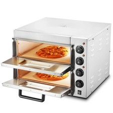 Commercial Electric Pizza Oven 16" Countertop Stainless Steel 662F Timer Stone
