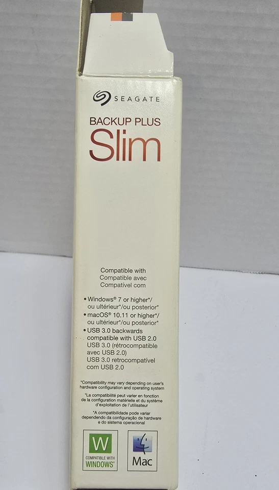 Seagate 2TB Backup plus Slim USB 3.0/2.0 Black - Image 3 of 4