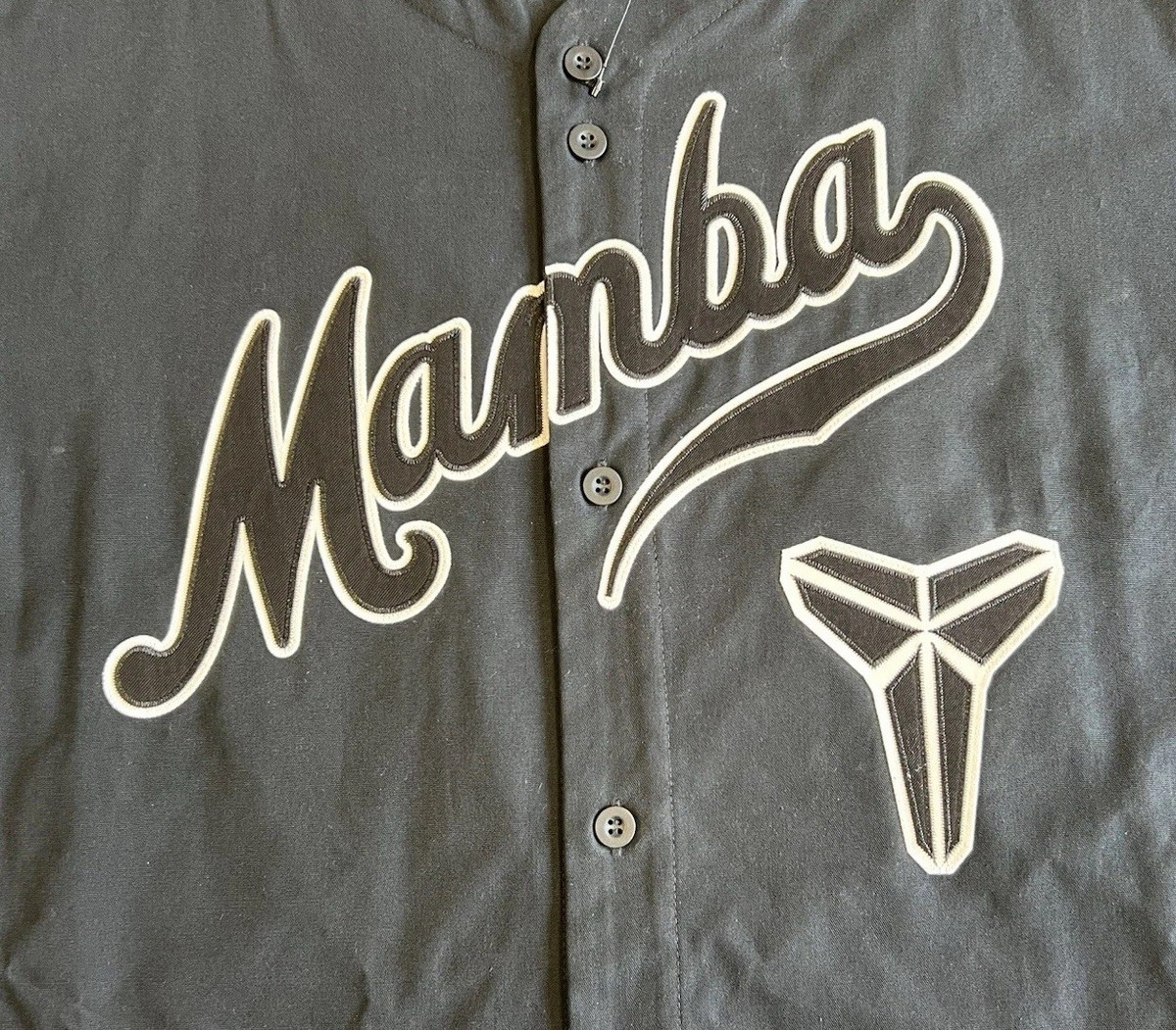 New Nike Kobe Bryant Baseball Jersey Size Medium Black Authentic