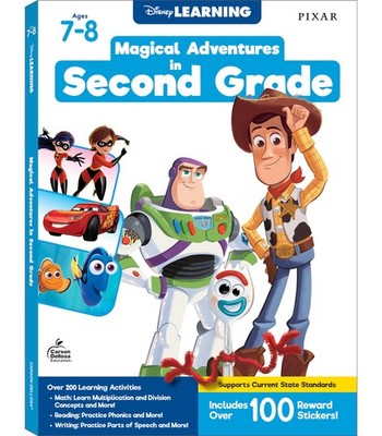 Disney Learning Magical Adventures in 2nd Grade Workbooks All Subjects, Math...