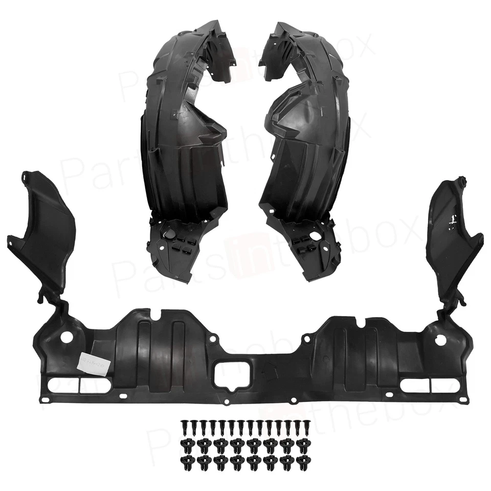 Front Fender Liner & Undercover Set w/ Clips For 2006-2011 Honda Civic Coupe - Image 2 of 4